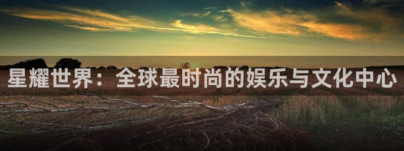 星耀国际体育游戏：星耀世界：全球最时尚的娱乐与文化中心